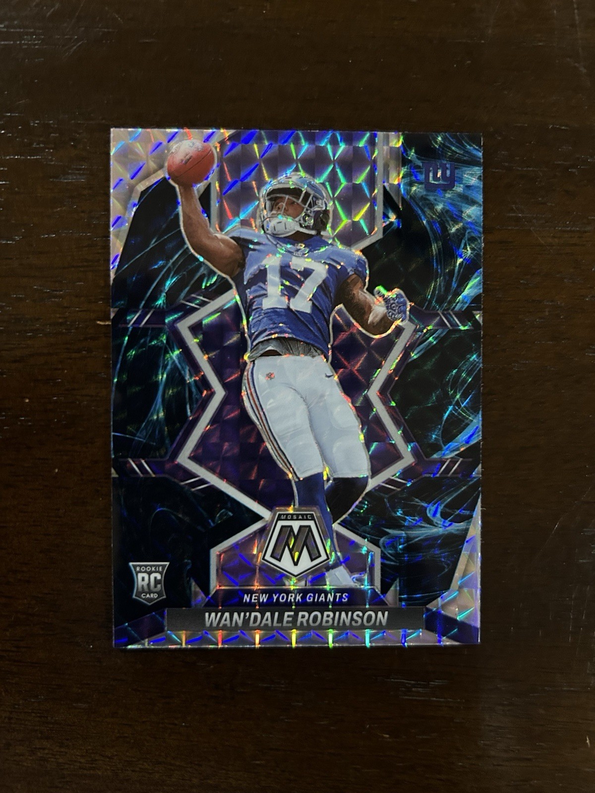 2022 Panini Mosaic Wan’Dale Robinson RC Genesis Prizm #330 Giants