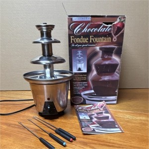 The Helman Group CFF-955 Chocolate Fountain 3-Tier Stainless Steel with Forks