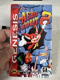 Aero the Acrobat 2 (Sega Genesis, 1994) Complete CIB Box Manual Very Rare
