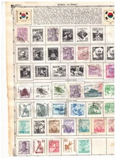 KOREA COLLECTION  5 PAGES OVER 100 STAMPS with 2 SS**  cat $60.++  LOT 303-93b