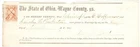Civil War tax stamp, 1866 marriage Cert. Christopher Hoffman to Sarah Pinkerton