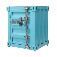 Floorstanding Side Table, Industrial Style Container Cabinet, Iron Bedside Table
