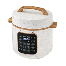 The Pioneer Woman 6QT Pressure Cooker, touch control, multi-function, safe use