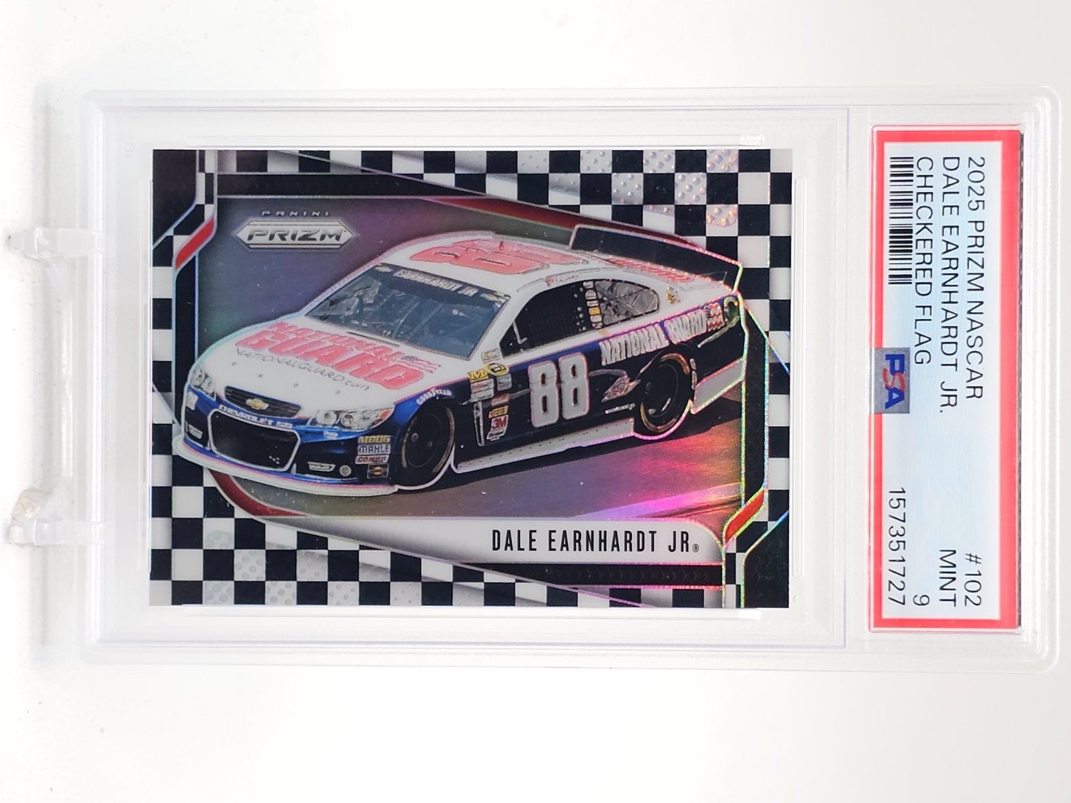 DALE EARNHARDT JR. 2025 PANINI PRIZM CHECKERED FLAG 01/75 #102 PSA 9 Q5677