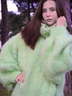 Mohair Sweater Thick Oversize Light Green Handmade Handknitted by Lanaknittings