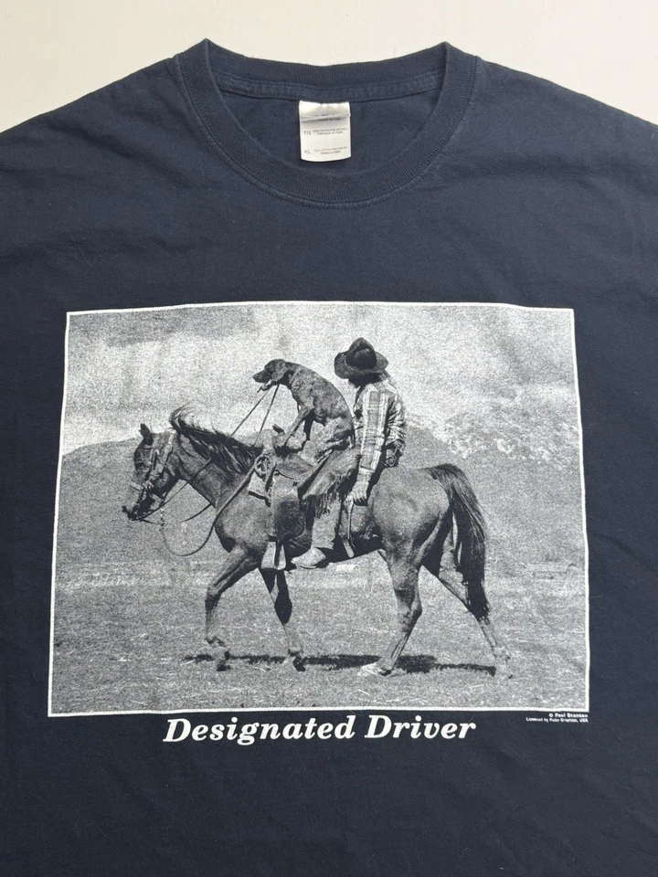 Camiseta Paul Stanton Designated Driver Para Hombre XL Negra Gráfica Camiseta Texas Western Foto 4 de 4