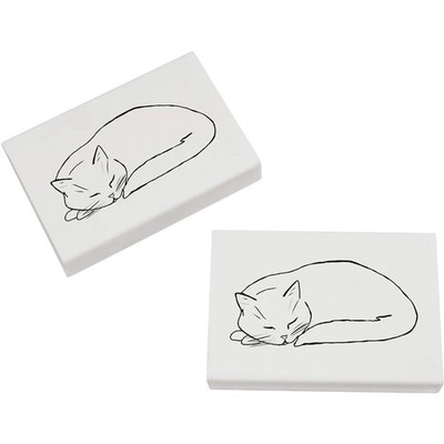 2 Radiergummis/Gummis ''Schlafende Katze'' 45 mm (ER00053902)