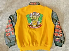 Vtg Los Angeles Lakers Three Peat Jeff Hamilton Jacket  Sz-L, 2000-02’ Champs