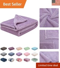 Lavender Soft Plush Baby Blanket - Fleece Receiving Blanket for Travel  Crib