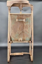 Vintage Cast Iron Metal & Wood Hand Crank Butter Churn