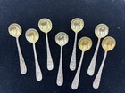 VTG. STERLING-STIEFF REPOUSSE APPROX 3 " MASTER SALT SPOONS - SET OF 8