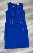 Calvin Klein Blue Sleeveless Sheath Zippered Dress Size 10