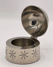 Crate & Barrel Dome Tea Light Candle Holder Silver tone, Metal, Heavy