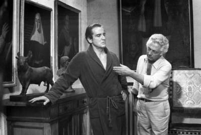 Dino Risi and Vittorio Gassman on the film set 1971 Old Photo