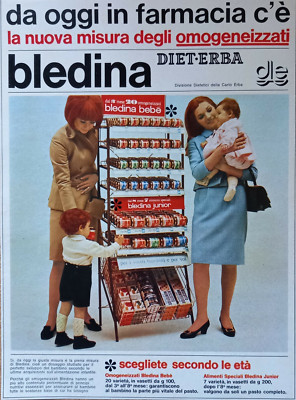 Advertising Italian Clipping 1967 Homogenized BLEDINA Baby Children.