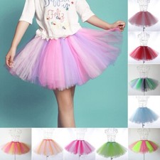 Women Short Mesh Tutu Skirt Color Matching Bubble Layered Tulle Party Dance