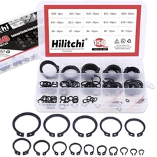 "150-Pcs Alloy Steel External Circlip Snap Retaining Clip Ring Assortment Kit "