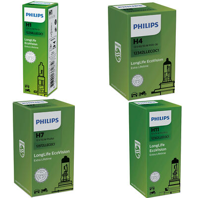 Philips LongLife EcoVision Halogen Bulb H1 H4 H7 H11 All Types Free Choice 1pc