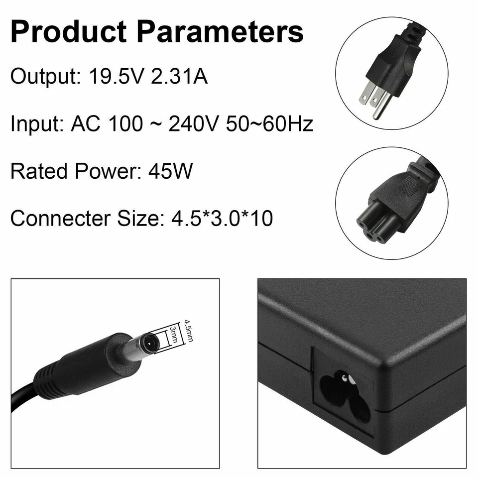 90W AC Adapter Charger For Dell Inspiron 20 22 24 32 3480 3059 3052 5488 5459 US - Image 2 of 4