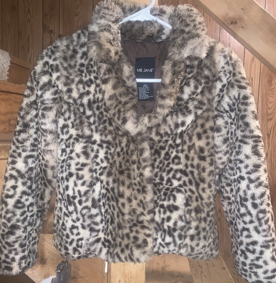 Abrigo de piel sintética con estampado de guepardo súper suave marca “Me Jane” para niñas talla pequeña 6-6x Foto 2 de 4