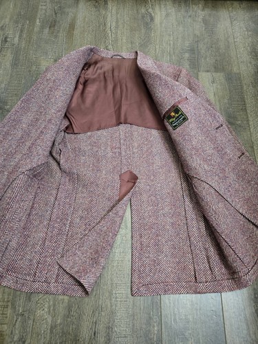 Vintage Mens Blazer Clay Poole Famous Barr St. Louis Tweed Maroon... - Picture 4 of 11