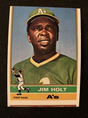 1976 Topps Baseball Card #603 Jim Holt Oakland A's  NmMt Rare Miscut Free Ship!
