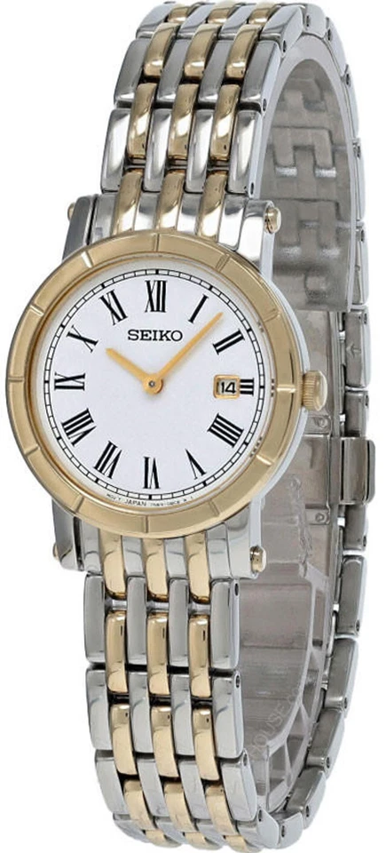Seiko 26mm White Dial Two-tone SS Women's Watch SXB418P1