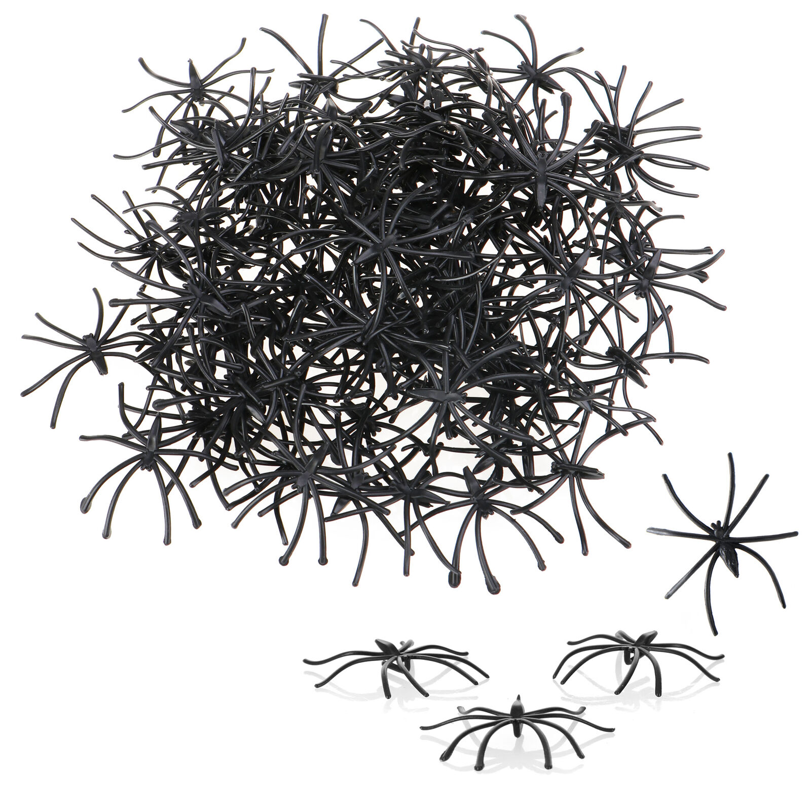 100x Deko-Spinnen - Kunststoffspinnen als Streudeko - Tischdekoration