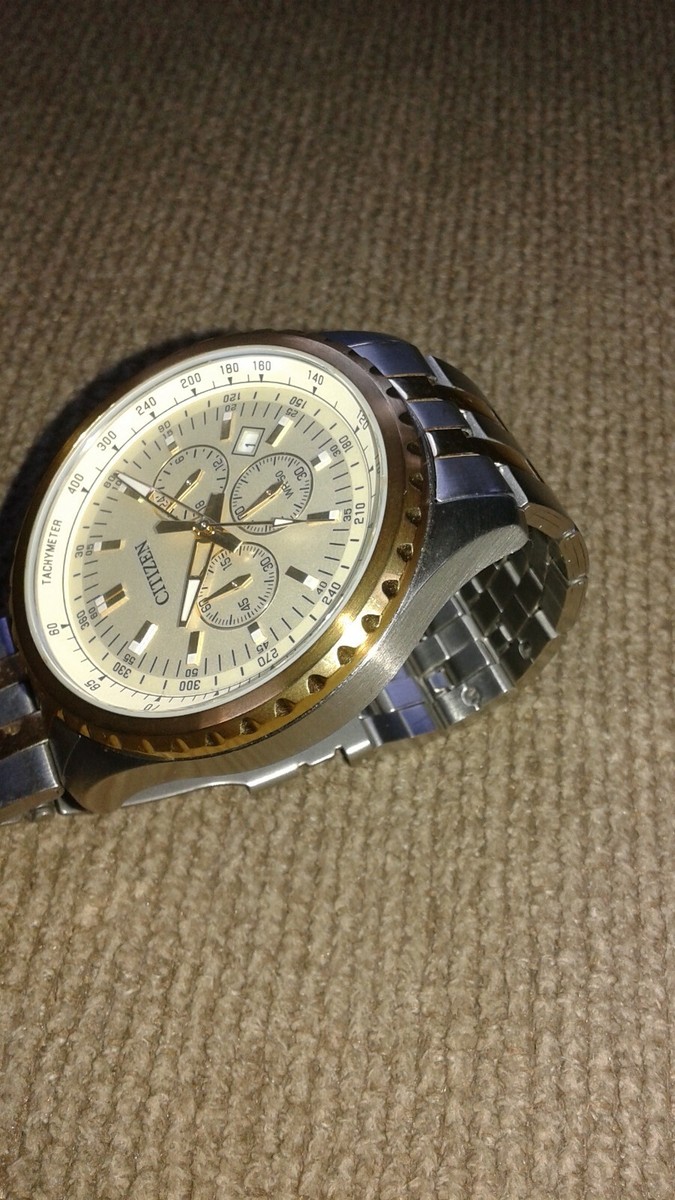 CITIZEN CHRONOGRAPH/DATE MEN WATCH 44MM QUARTZ TWO TONE View 6
