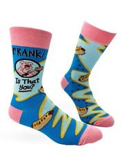 Fabdaz "Frank, Is That You " Funny Pig Hot Dogs BBQ Men's Novelty Crew Socks