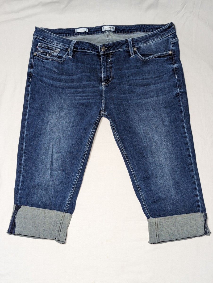 Vigoss Crop Cotton Rolled Cuff Jeans Size 22