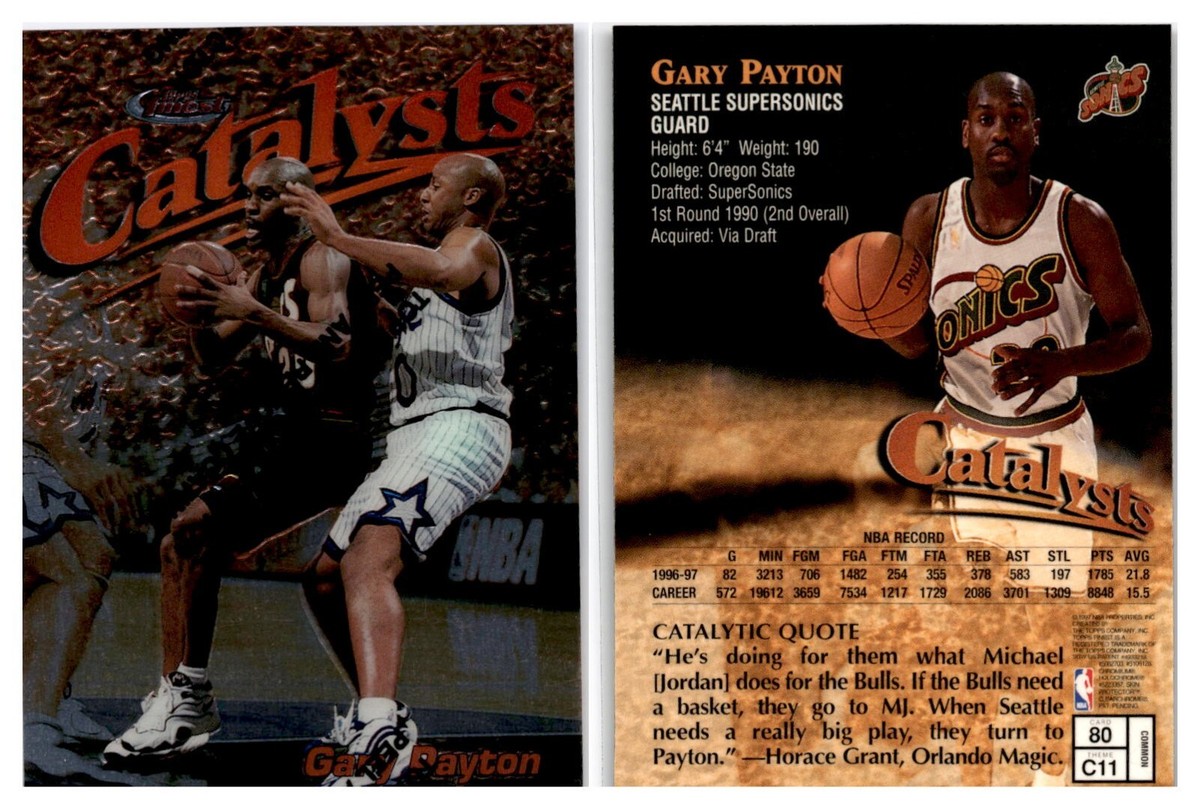 1997-98 Finest Seattle Supersonics Basketball Card #80 Gary Payton