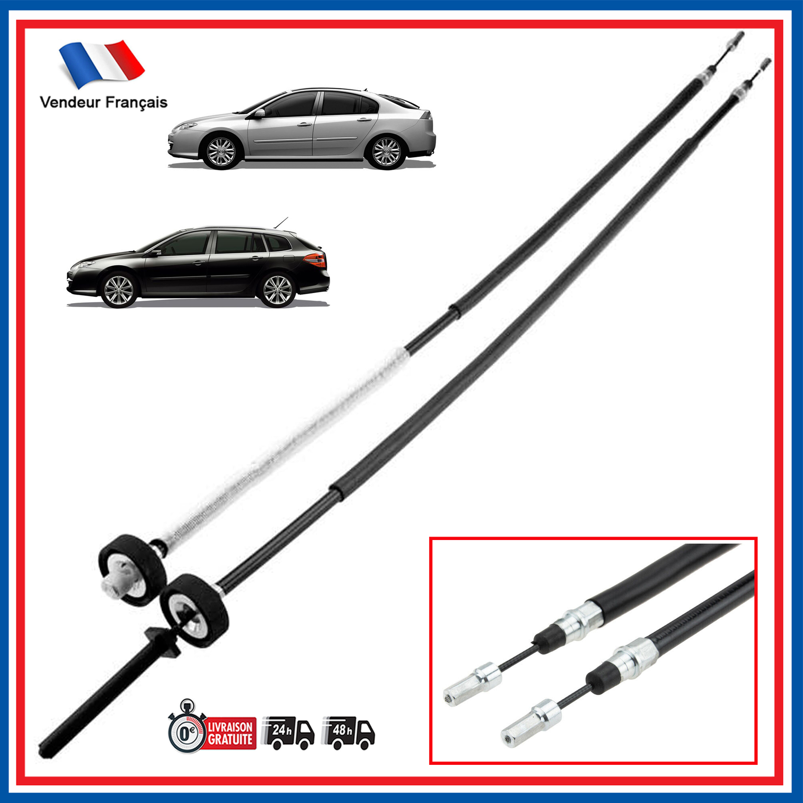 Câble de frein de stationnement premium Laguna 3 gaine haute protection 360109753R
