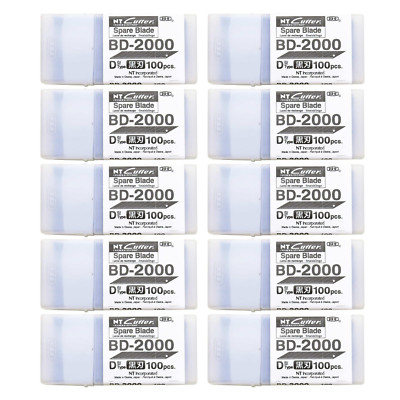 NT Blade BD-2000P 0.38mm 100 Pieces Blade Design Knife Set of 10