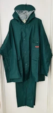 NEW Duluth Trading Company 2 Piece DARK GREEN Quality Rain Suit Jacket Hood  3XL