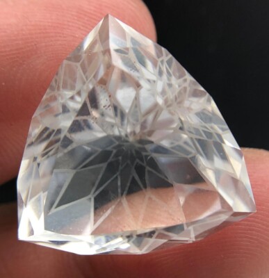 51.15 Ct Fantasy Cut White Quartz   Shield Shape Optical Starburst Design | Coll
