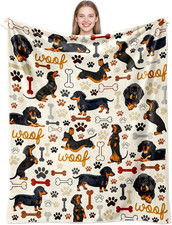 Dachshund Blanket Gifts for Wiener Dog Lovers Soft Flannel Dachshund Throw Blank