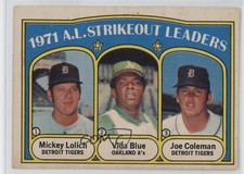 1972 O-Pee-Chee League Leaders Mickey Lolich Vida Blue Joe Coleman #96 1nw5