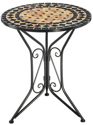 Gartentisch Terrassentisch Balkontisch Bistrotisch Mediterran mit Platte Mosaik - Bild 1 von 4