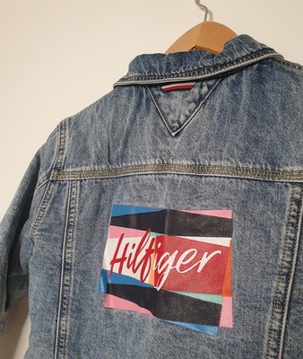 **SUPER SELTEN** Vintage TOMMY HILFIGER StoneWash Denim/rosa Wendejacke