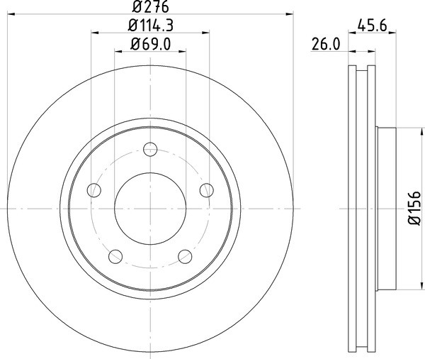DON PCD12162 276mm Front Brake Disc Set Fits Dodge Caliber Mitsubishi Lancer