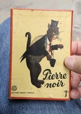 Rare Antique 1880s Blact Cat Card Game Pierre Noir Edition Carlit Zurich