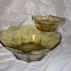 3 Piece Vintage Amber Small Chip And Dip Set. Perfect.