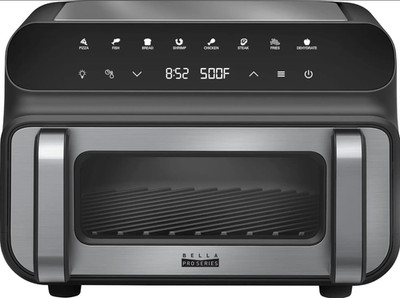 Bella Pro Series - 10.5-qt. 5-in-1 Indoor Grill and Air Fryer - Black