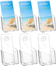 2 Pack Clear Acrylic Brochure Holder 4x9 Pamphlet Flyer Display Wall Counter