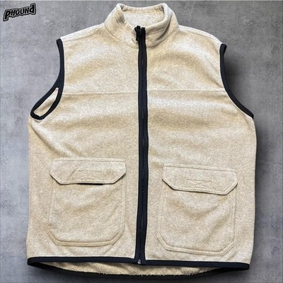 Gap Vest Mens XL Tan Fleece Zip Front Two Pocket Outdoor Layer Made Korea 90s