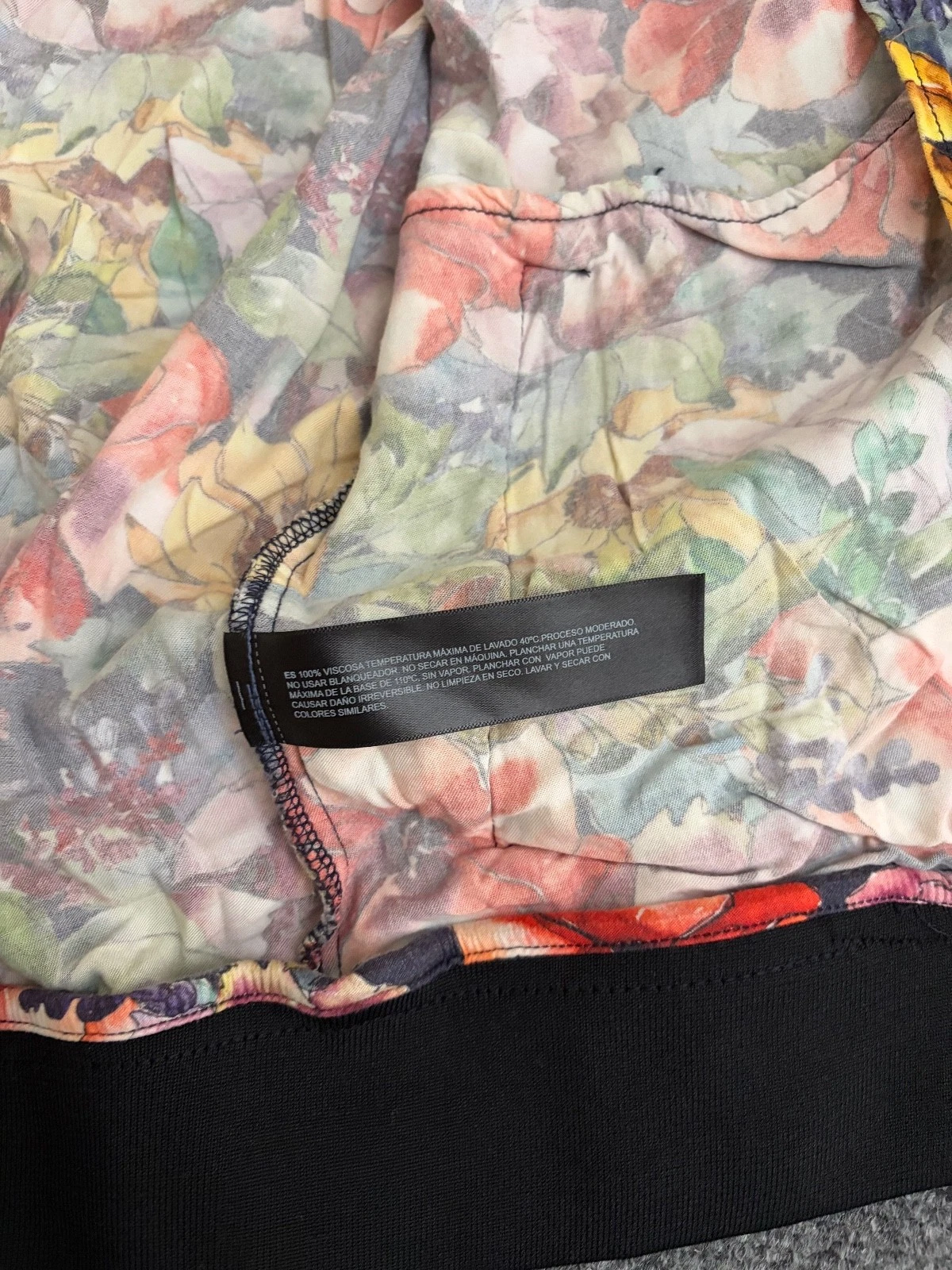 Denim & Flower Ricky Singh Mens Floral Colorful Bomber Jacket Lightweight Size M - product detail image 5