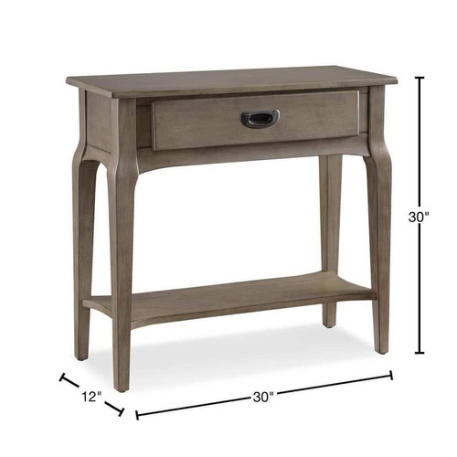 Leick Home Stratus 30 pollici Tavolo consolle rettangolare standard in legno grigio fumè con - Foto 3 di 10