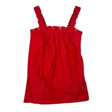 J.CREW Ondine Mini Dress In Double Cotton Poplin M Passion Rouge Cutwork NWT B85