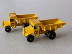 2 Matchbox Moko Lesney Diecast No. 6 Yellow Dump Trucks
